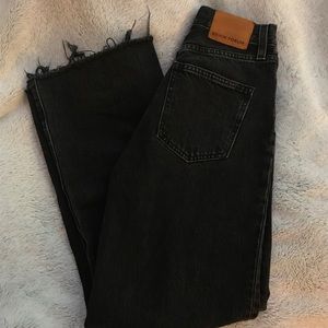 Denim Forum/ Aritzia Black Wide leg jeans